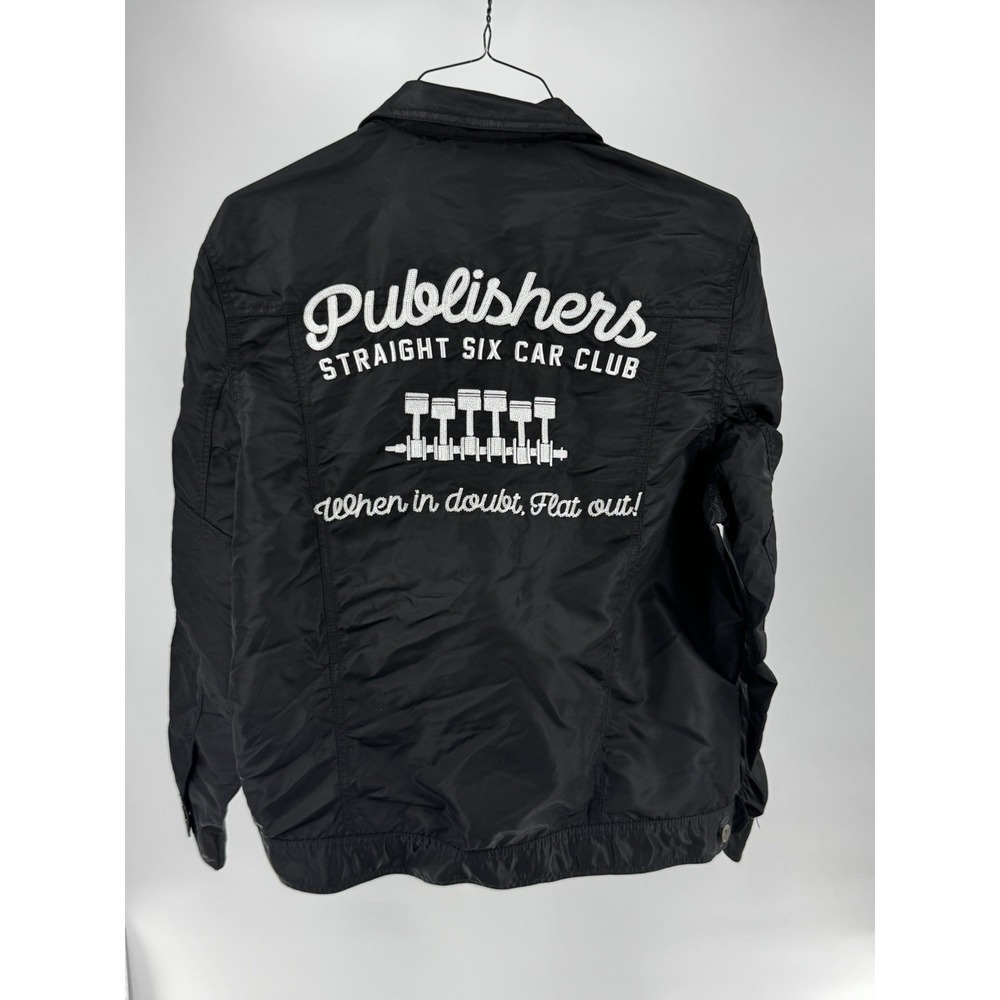 Publish Brand Motorcycle Biker Jacket Embroidered  Black Men's Size Medium